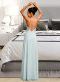 Alisa A-line V-Neck Floor-Length Chiffon Prom Dresses With Sequins UKP0014293