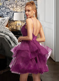 Kaliyah Ball-Gown/Princess V-Neck Short/Mini Tulle Prom Dresses UKP0014302