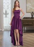 Lailah Ball-Gown/Princess Square Neckline Asymmetrical Satin Prom Dresses UKP0014303