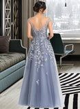 Jordin Ball-Gown/Princess Scoop Neck Floor-Length Tulle Prom Dresses UKP0014312