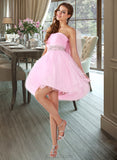 Yaritza A-Line/Princess Sweetheart Short/Mini Tulle Prom Dresses With Beading Sequins UKP0014328