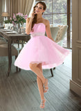 Yaritza A-Line/Princess Sweetheart Short/Mini Tulle Prom Dresses With Beading Sequins UKP0014328