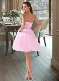 Yaritza A-Line/Princess Sweetheart Short/Mini Tulle Prom Dresses With Beading Sequins UKP0014328