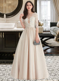 Alejandra Ball-Gown/Princess Scoop Neck Floor-Length Satin Prom Dresses UKP0014338