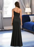 Ariana Sheath/Column One-Shoulder Floor-Length Jersey Prom Dresses UKP0014339