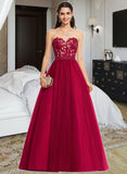 Celeste Ball-Gown/Princess Sweetheart Sweep Train Tulle Prom Dresses With Beading Sequins UKP0014343