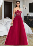 Celeste Ball-Gown/Princess Sweetheart Sweep Train Tulle Prom Dresses With Beading Sequins UKP0014343