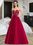 Celeste Ball-Gown/Princess Sweetheart Sweep Train Tulle Prom Dresses With Beading Sequins UKP0014343