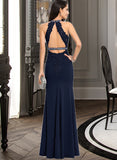 Lilian Sheath/Column Scoop Neck Floor-Length Jersey Prom Dresses With Beading Sequins UKP0014345