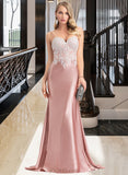 Annie Trumpet/Mermaid Sweetheart Sweep Train Prom Dresses UKP0014348