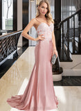 Annie Trumpet/Mermaid Sweetheart Sweep Train Prom Dresses UKP0014348