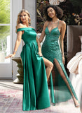 Lucinda Trumpet/Mermaid V-neck Floor-Length Sequined Prom Dresses With Beading Sequins UKP0014368