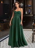 Carolyn A-line Sweetheart Floor-Length Satin Prom Dresses With Sequins UKP0014373