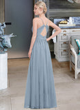 Novia A-Line Sweetheart Floor-Length Chiffon Prom Dresses With Ruffle Split Front UKP0014374