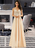 Armani A-Line V-neck Floor-Length Satin Prom Dresses With Lace UKP0014417