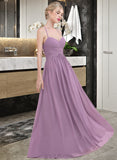 Maren A-Line Sweetheart Floor-Length Chiffon Prom Dresses With Ruffle UKP0014441