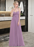 Maren A-Line Sweetheart Floor-Length Chiffon Prom Dresses With Ruffle UKP0014441