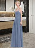 Maren A-Line Sweetheart Floor-Length Chiffon Prom Dresses With Ruffle UKP0014441