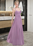 Maren A-Line Sweetheart Floor-Length Chiffon Prom Dresses With Ruffle UKP0014441