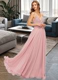 Aylin A-Line V-neck Floor-Length Chiffon Prom Dresses UKP0014446