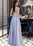 Fernanda Ball-Gown/Princess Sweetheart Floor-Length Satin Prom Dresses With Split Front Pockets UKP0014454