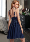 Ryann A-Line V-neck Short/Mini Tulle Prom Dresses With Lace Sequins UKP0014457