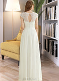 Reyna A-Line Floor-Length Chiffon Lace Prom Dresses UKP0014458