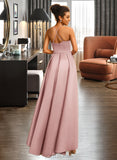 Isabelle A-Line Square Neckline Asymmetrical Satin Prom Dresses UKP0014462