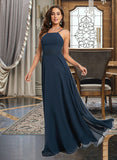 Brielle A-Line Halter Floor-Length Chiffon Prom Dresses With Lace UKP0014463