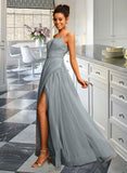 Jaycee Ball-Gown/Princess Square Neckline Floor-Length Tulle Prom Dresses With Beading Sequins UKP0014464