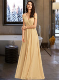 Liberty A-Line V-neck Floor-Length Prom Dresses UKP0014484