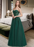 Geraldine Ball-Gown/Princess Sweetheart Floor-Length Tulle Prom Dresses With Sequins UKP0014499