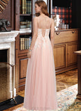 Nataly Ball-Gown/Princess Sweetheart Floor-Length Tulle Prom Dresses With Sequins UKP0014504