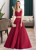 Hayden Ball-Gown/Princess Sweetheart Floor-Length Satin Prom Dresses UKP0014509