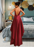 Erin Ball-Gown/Princess V-neck Floor-Length Satin Prom Dresses UKP0014516