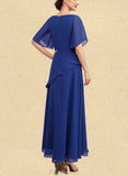 Julianna A-Line Scoop Neck Ankle-Length Chiffon Mother of the Bride Dress With Beading UKP0014544