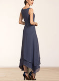 Ellie A-line V-Neck Ankle-Length Chiffon Mother of the Bride Dress With Beading UKP0014655