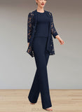 Vivian Jumpsuit/Pantsuit Scoop Neck Floor-Length Jersey Mother of the Bride Dress UKP0014714