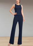 Vivian Jumpsuit/Pantsuit Scoop Neck Floor-Length Jersey Mother of the Bride Dress UKP0014714