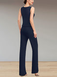 Vivian Jumpsuit/Pantsuit Scoop Neck Floor-Length Jersey Mother of the Bride Dress UKP0014714