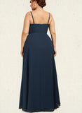 Millie A-Line Square Neckline Floor-Length Chiffon Mother of the Bride Dress UKP0014818