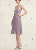 Thelma A-Line Sweetheart Knee-Length Chiffon Mother of the Bride Dress With Pleated UKP0014823