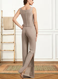 Paityn Jumpsuit/Pantsuit Scoop Neck Floor-Length Chiffon Mother of the Bride Dress UKP0014864