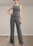 Ximena Jumpsuit/Pantsuit Scoop Neck Ankle-Length Chiffon Mother of the Bride Dress UKP0014890