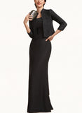 Persis Sheath/Column Square Neckline Floor-Length Chiffon Mother of the Bride Dress UKP0014893