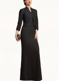 Persis Sheath/Column Square Neckline Floor-Length Chiffon Mother of the Bride Dress UKP0014893