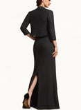 Persis Sheath/Column Square Neckline Floor-Length Chiffon Mother of the Bride Dress UKP0014893