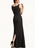 Persis Sheath/Column Square Neckline Floor-Length Chiffon Mother of the Bride Dress UKP0014893