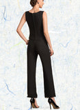 Kayla Jumpsuit/Pantsuit Scoop Neck Ankle-Length Chiffon Mother of the Bride Dress With Beading Sequins UKP0014932