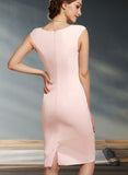 Lindsey Sheath/Column V-neck Knee-Length Stretch Crepe Mother of the Bride Dress UKP0014933